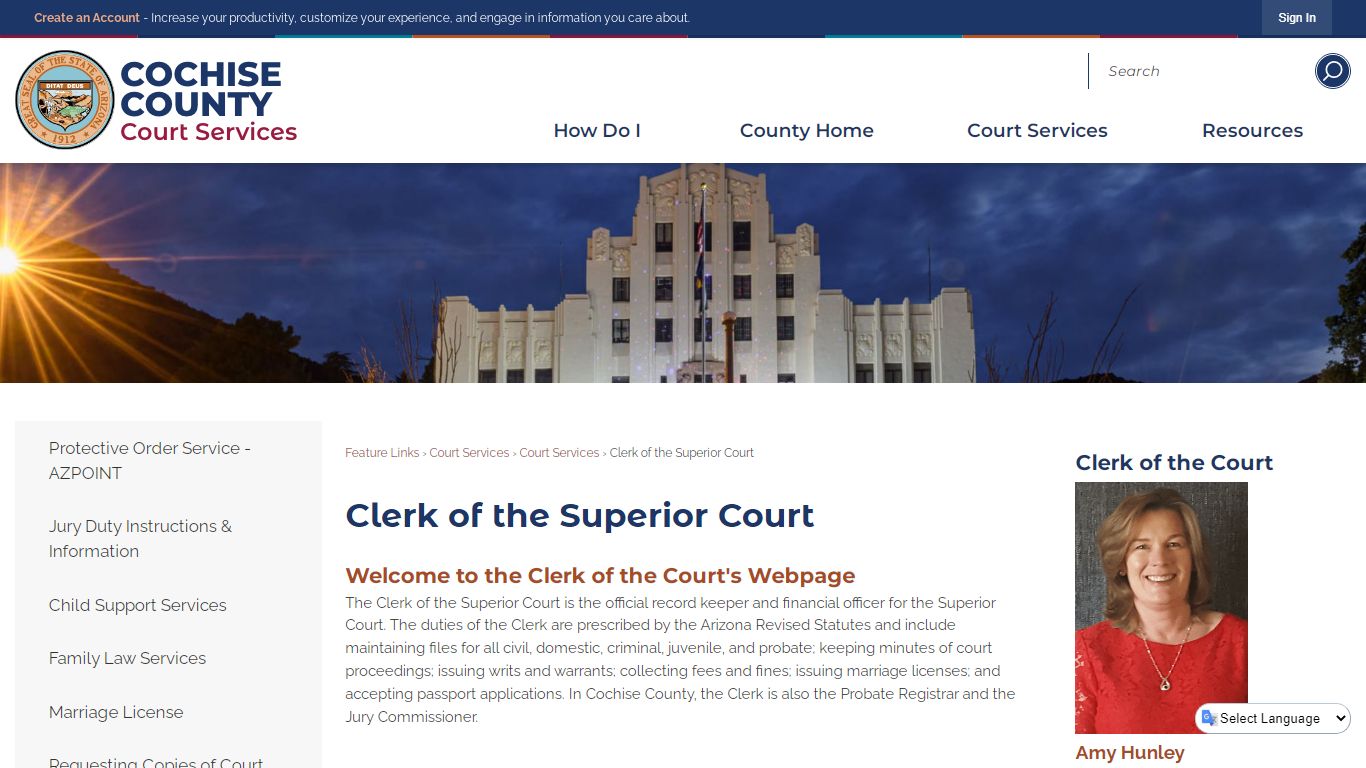 Clerk of the Superior Court | Cochise County, AZ