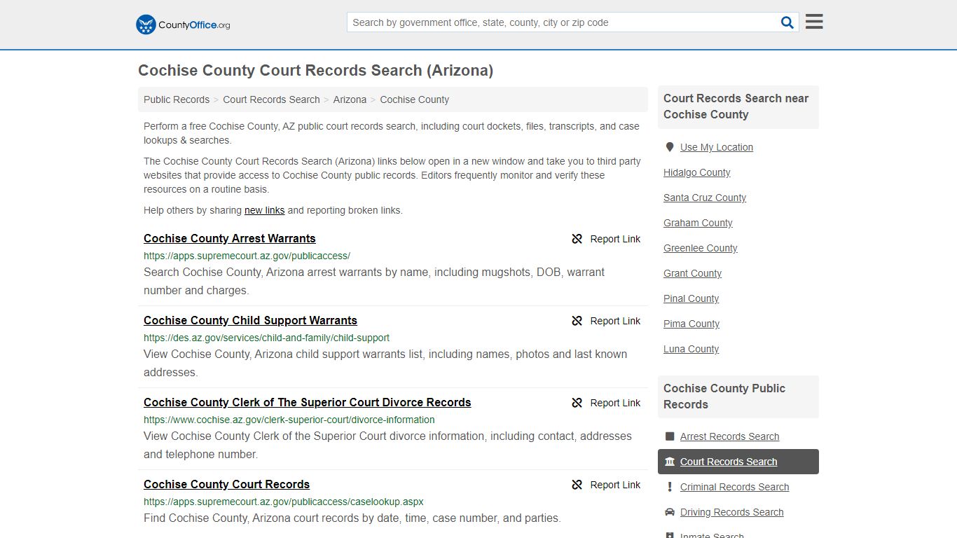 Court Records Search - Cochise County, AZ (Adoptions ...